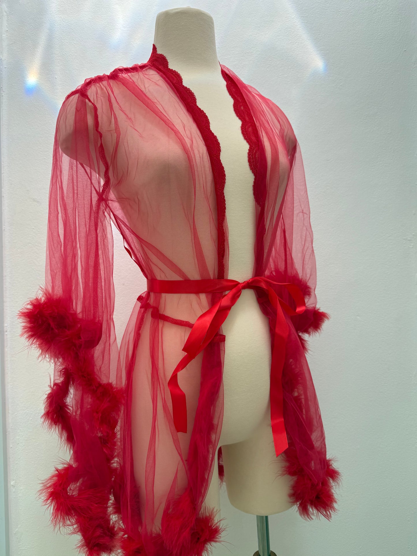 Mesh lingerie robe